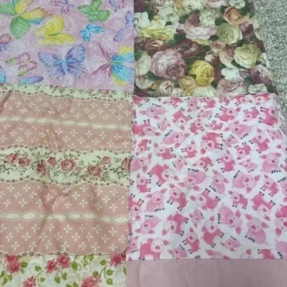 Homemade wheelchair/baby/wallhanging  36x36 Girl Patchwork Quilt - Picture 11 of 12